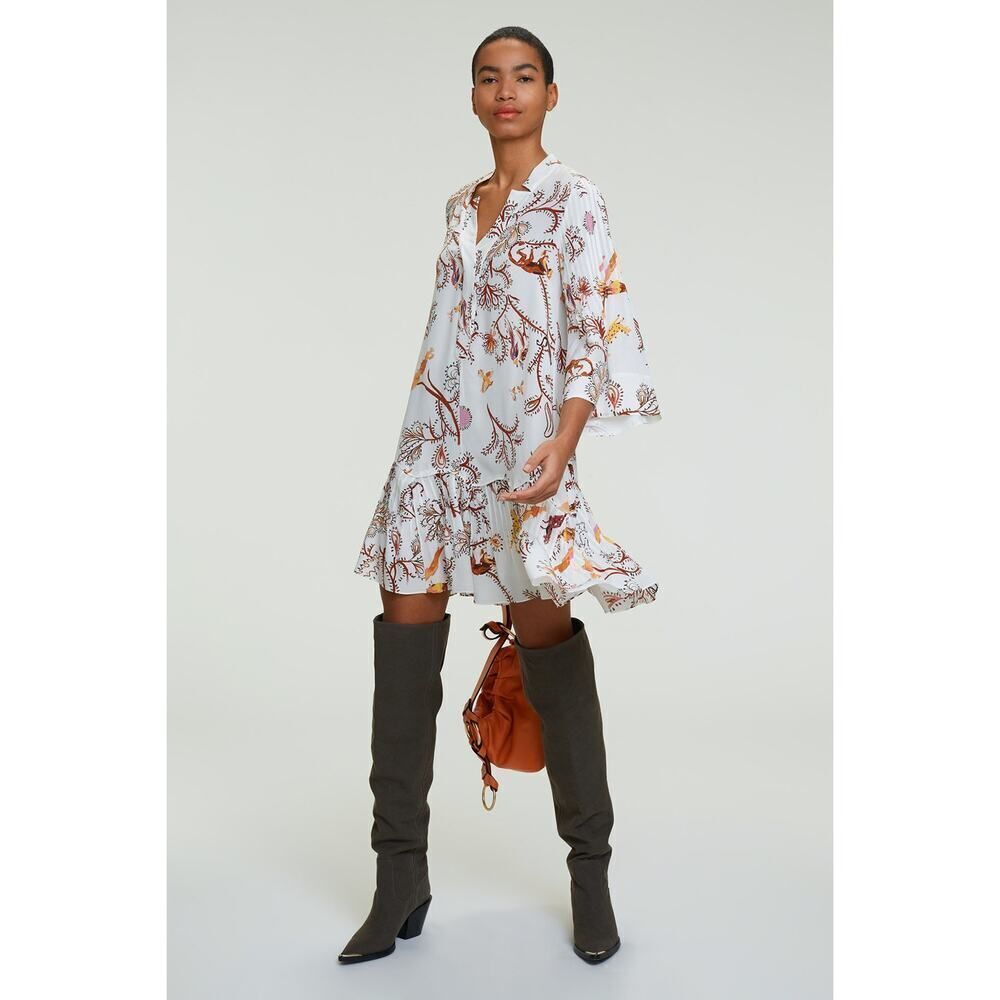 DOROTHEE SCHUMACHER silk TREE OF LIFE DRESS US4